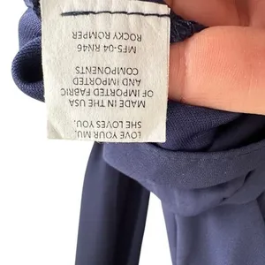 Show Me Your Mumu Rocky Romper Navy Blue Long Sleeve Ruffle Hem‎ Medium MF5-04 thumbnail 5