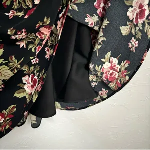 Brooks Brothers Black Red Floral Long Sleeve Dress Womens 14 Mini Fall Preppy thumbnail 5