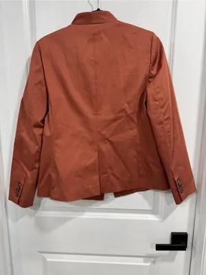 Ann Taylor Factory Terracotta Rust Orange One Button Collarless Blazer Size 6 thumbnail 3