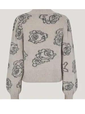 Baum und Pferdgarten ‘Cherika’ Wool Knit Rose Print Chunky Sweater S Gray thumbnail 5