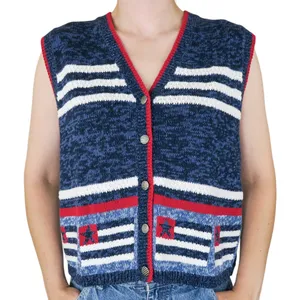 Vintage Y2K Christopher & Banks American Flag Sweater Vest thumbnail 1