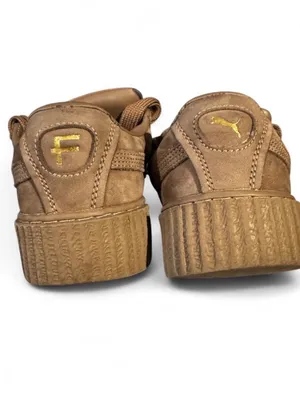 Fenty Beauty Kids Suede Sneakers in Taupe Brown thumbnail 4