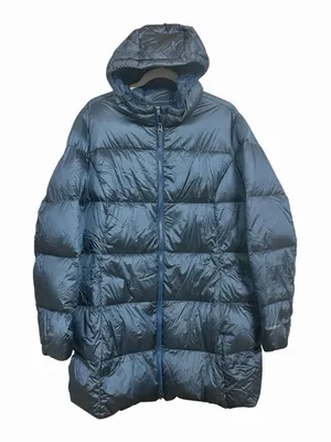 Eddie Bauer Luna Peak Women Sz XXL Down Parka Coat Blue Hooded Quilted Full Zip thumbnail 1