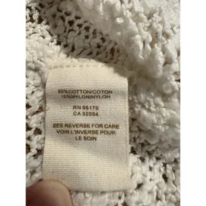 FREE PEOPLE Winter White Cream Cotton Dress Oversized‎ Sweater Short sleeve XS thumbnail 7