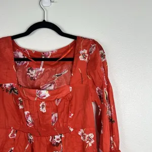 Free People Cherish The‎ Light Floral Blouse Sz S thumbnail 6