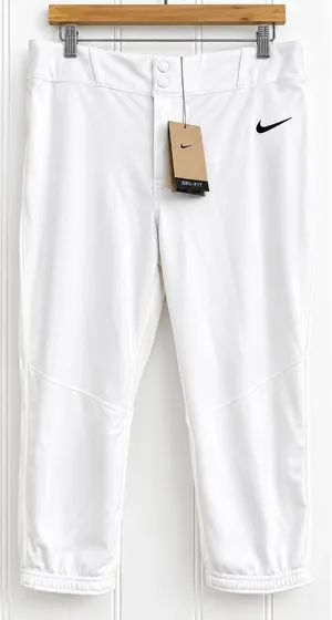 Nike Womens Softball Pants Large White Tight Fit NWT Snap Front Dri-FIT thumbnail 1