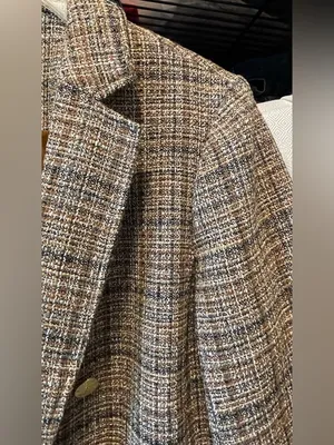Anne Klein Brown & Cream Tweed Jacket with Gold Lining thumbnail 5