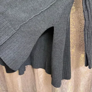 Free People Orion Charcoal Gray A-Line Tunic Oversized Sweater XS thumbnail 4