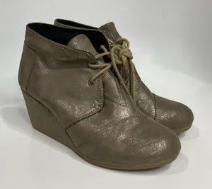 Toms metallic desert wedge Booties size 7.5‎ thumbnail 1