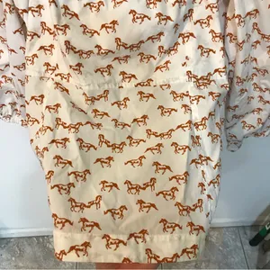 NWT Aritzia Little Moon Horse Print Puff Sleeve Square Neck Blouse L thumbnail 14