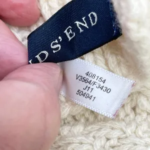 Lands End Cable Knit Detachable Hood Scarf Heritage Winter Resort Lodge Cottage thumbnail 8