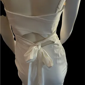 Beautiful High Slit Wedding Dress with adjustable Straps White 2 NWOT thumbnail 4