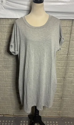 The Sweatshirt Project French Laundry‎ Gray T-Shirt Dress Cuffed Short Sleeve L thumbnail 1