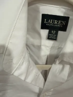 Lauren Ralph Lauren kid 12 white button up shirts long sleeve thumbnail 4