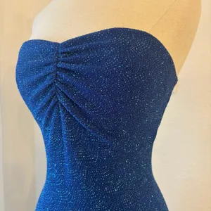 Jessica McClintock Gunne Sax Gown Junior 3 Vintage Y2K Glitter Halter Prom Dress thumbnail 3