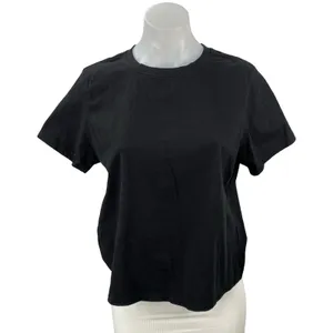 Quince Women's Black Short Sleeve Basic Casual Crew Neck T Shirt Tee Top Size M thumbnail 1