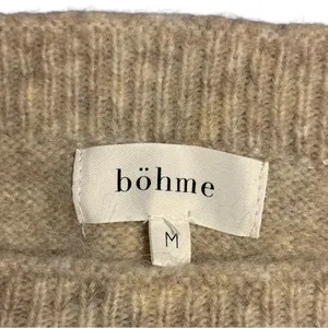 Bohme Beige Knit Tank Top Floral Embroidery Size Medium thumbnail 5