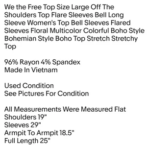 Top Size Large Off The Shoulders Top Flare Sleeves Bell Long Sleeve thumbnail 2