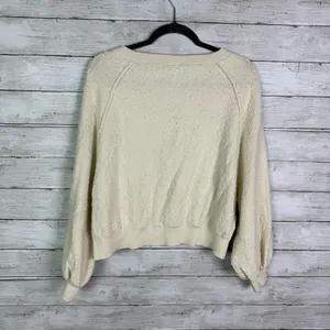 Free People Found My Friend Pullover Sweater Cream Size XS thumbnail 6