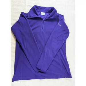 Columbia Sweater Women Medium Purple Pullover Quarter Zip Jacket Ladies Fleece‎ thumbnail 4