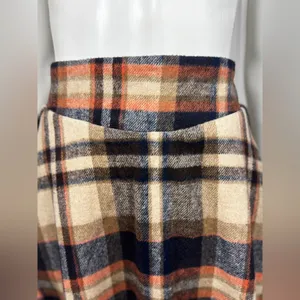 Unbranded Wool Blend Plaid A-Line Midi Skirt with Side Pockets Size Large K-41 thumbnail 5