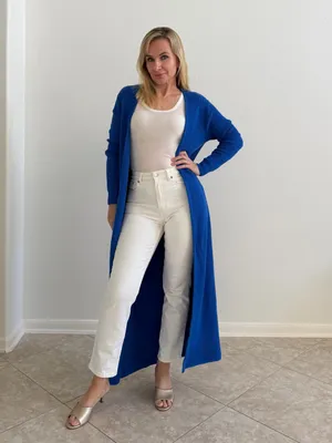 SER.O.YA Royal Blue Maxi Belted Knit Cardigan XS NWT thumbnail 2