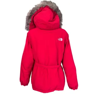The North Face VTG y2k 800 Fill Down Snorkel Parka Sz XL?Red Faux Fur Belt thumbnail 5