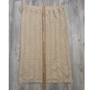 Casa Cabana Tan Beige Fisherman Chevron Knit Sweater and‎ Midi Skirt Set XL thumbnail 7