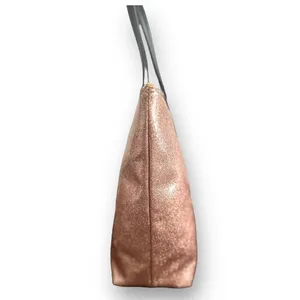 Kate Spade Rose Gold Glitter Small Tote Bag Sparkle Brown Bow‎ Holiday Party thumbnail 4