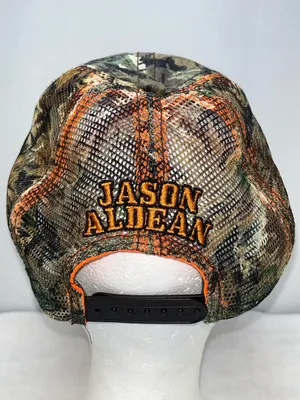 Jason Aldean Mens Camo Mesh Snapback Embroidered JA Logo Trucker Hat Cap thumbnail 4