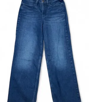 Old Navy WOW Wide Leg Jeans Womens 8 High Rise Blue Denim 28x30.5 Stretch thumbnail 1