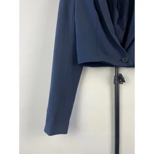 Babaton Navy Blue Cropped Classy Preppy Blazer Single Button Jacket Size 0 thumbnail 2
