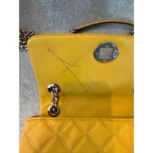 Kate Spade Yellow Quilted Leather Shoulder Bag Flap Chain Strap Crossbody Small thumbnail 5