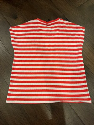 bobeau Red & White Striped Short Sleeve Tee Size Medium - C4-100 thumbnail 6