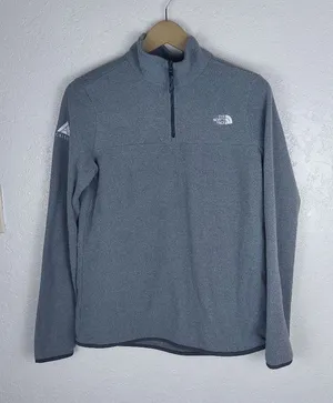 The North Face Grey Quarter-Zip Fleece Women Size Small thumbnail 1