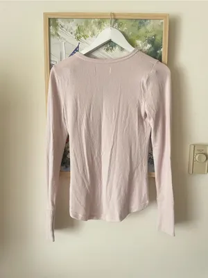 Abercrombie & Fitch Soft A&F Cozy Y2K Long Sleeve Henley Top Light Pink Small thumbnail 4