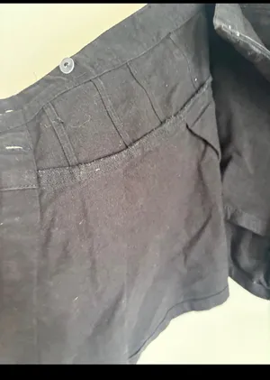 Free People Pleated Wrap Mini Skort Size 2 Black FLAW *Read** thumbnail 8