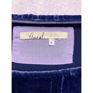 Floreat Velvet Shift Dress Women M Blue Short Sleeve Pockets Mini Whimsigoth‎ thumbnail 2