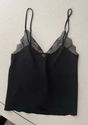 Victoria's Secret Y2K Black Lace Trim Silk-Feel Camisole thumbnail 1
