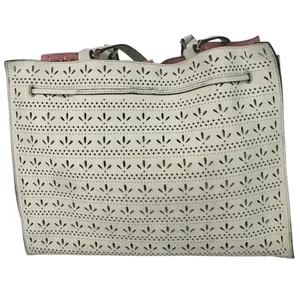 Kate Spade Leather Hayes Perf Tote Bag Bright White‎ / Bright Carnation Pink thumbnail 5