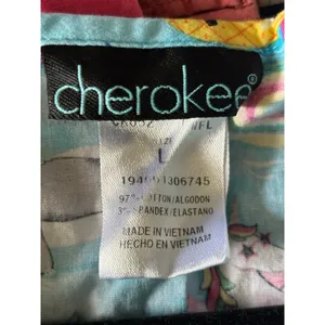 Cherokee Scrub‎ Top L Blue Go with the Float Unicorn Sloth Panda Llama thumbnail 3