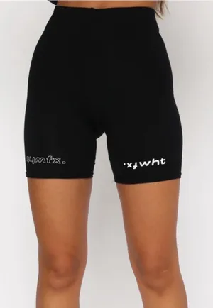 White fox biker shorts thumbnail 1