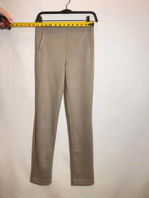 ZARA Taupe High Rise Slim Straight Leg Stretch Tailored Trousers Pants Size S thumbnail 3