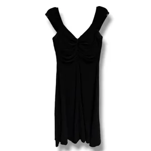 White House Black Market Black Ruched Empire Waist Cocktail Dress Size 2 LBD thumbnail 4