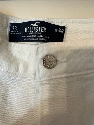 Hollister Women's Straight Leg Mom Jeans - Cream White thumbnail 5