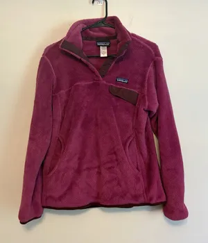 Patagonia Medium Magenta Purple Snap 1/4 Fleece Pullover Pockets‎ Outdoors Hike thumbnail 1