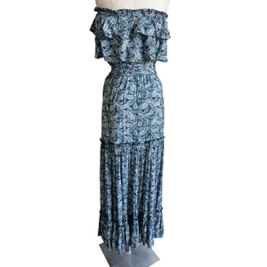 Fresha London Palm Print Maxi Dress Strapless Boho XS thumbnail 7