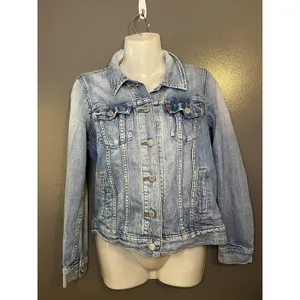 Levi's Denim Jacket Womens Small Blue Light Wash Trucker Button Front Stretch thumbnail 2