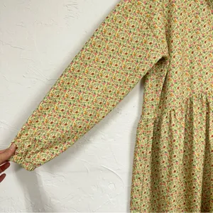 ASOS Yellow Ditsy Floral Midi Dress Womens 10 Long Sleeve Prairie Cottage Core thumbnail 3