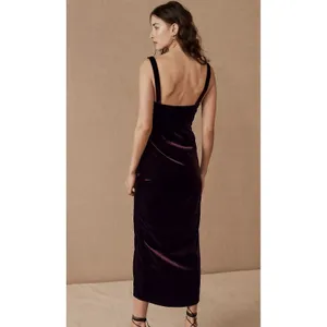 Hutch Anthropologie BHLDN Velour Burgundy Formal Gown Prom Wedding Whimsigoth‎ thumbnail 3